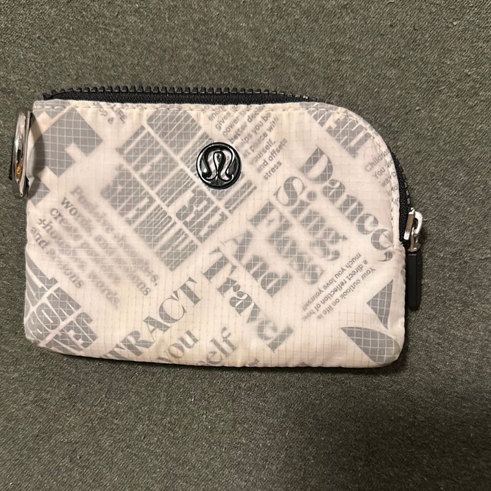 Lululemon Black and White Zip Pouch
